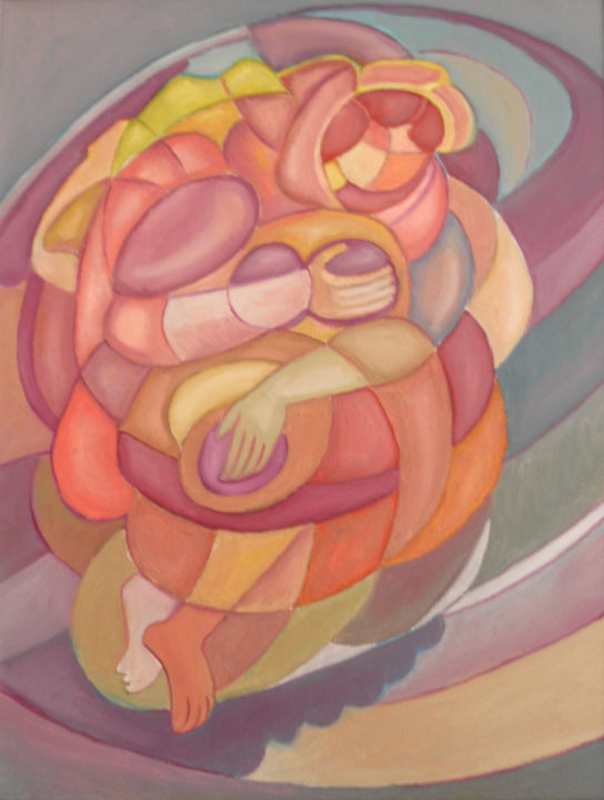 Pittura intitolato "L'abbraccio" da Luigi Cavalieri, Opera d'arte originale, Tempera