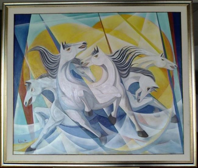Peinture intitulée "I cavalloni" par Luigi Fioretti, Œuvre d'art originale