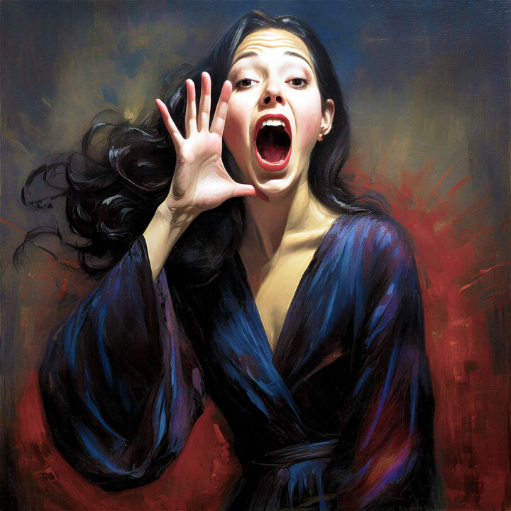 Digital Arts titled "I scream into the v…" by Luigi M. Verde, Original Artwork, Digital Painting