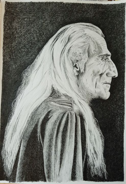 Desenho intitulada "Sabiduría" por Lacasa, Obras de arte originais, Tinta