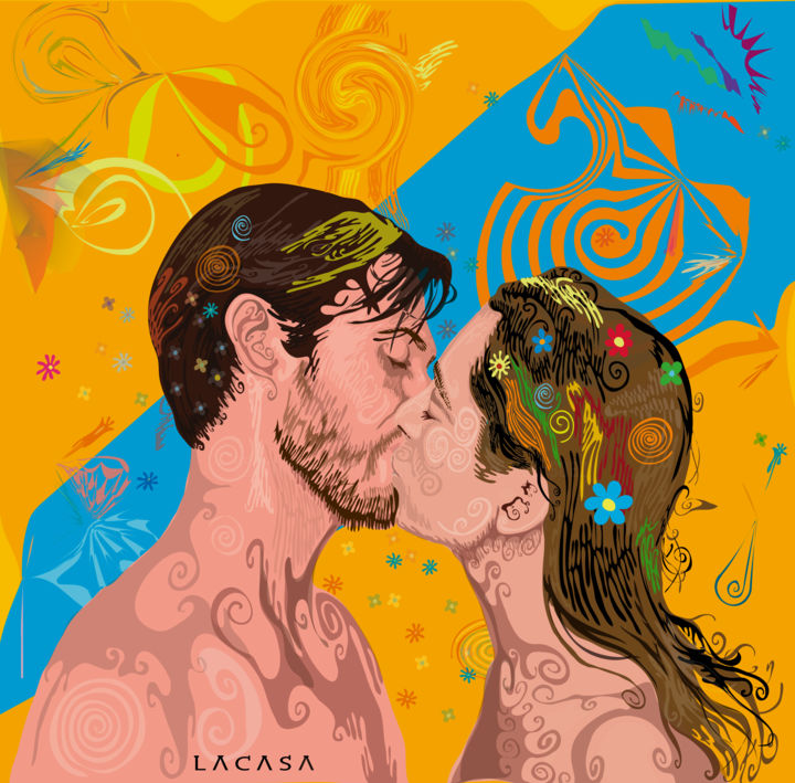 Grafika cyfrowa / sztuka generowana cyfrowo zatytułowany „The kiss” autorstwa Lacasa, Oryginalna praca, Fotografia cyfrowa