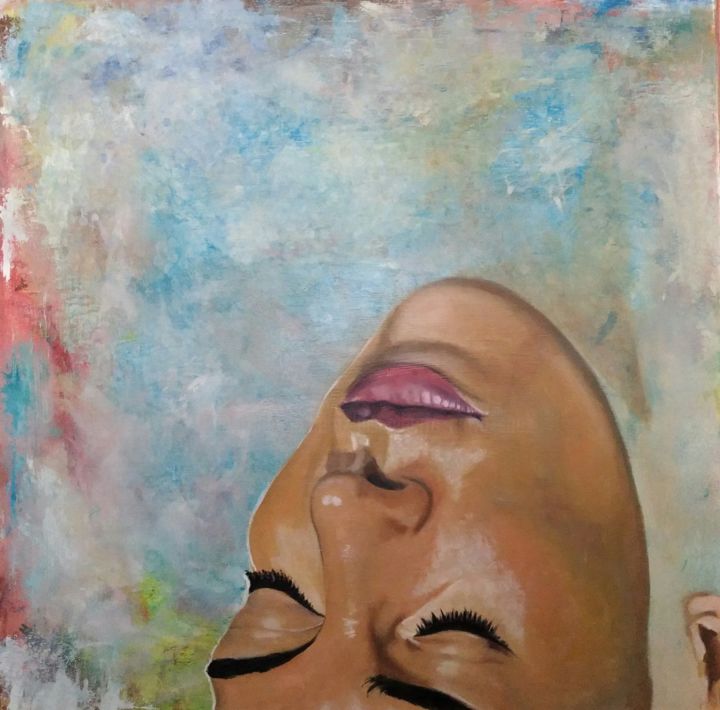 Painting titled "Meditación" by Lacasa, Original Artwork, Oil