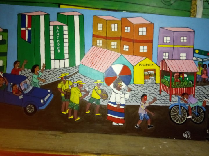 Painting titled "Día de independenci…" by Luis Alfonso Reyes, Original Artwork, Acrylic