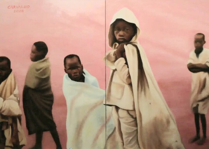 Pittura intitolato "Lost Children" da Filipe Carvalho, Opera d'arte originale, Olio Montato su Telaio per barella in legno