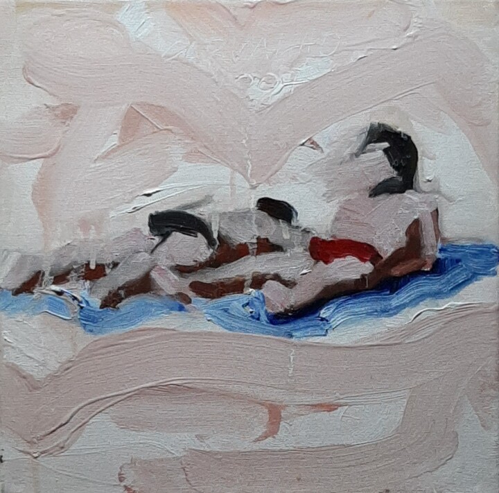 Peinture intitulée "04 praia riazor p" par Filipe Carvalho, Œuvre d'art originale, Huile Monté sur Châssis en bois