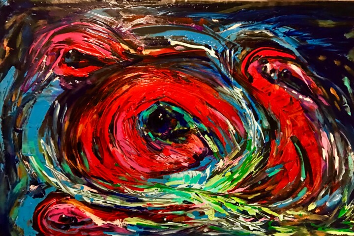 Painting titled "Orgia amazónica" by Luis Graterol, Original Artwork, Acrylic