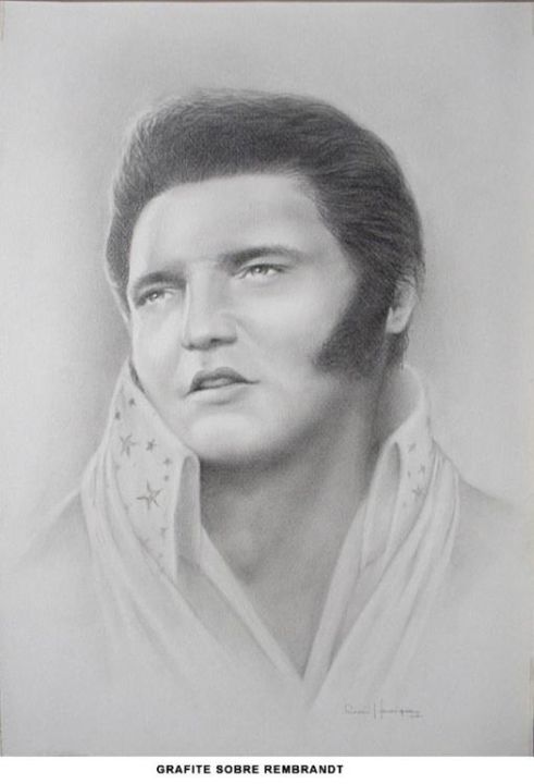 Painting titled "Elvis Aaron Presley" by Luis Henrique Oliveira, Original Artwork