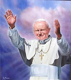 Painting titled "John Paul II" by Luis Henrique Oliveira, Original Artwork, Oil