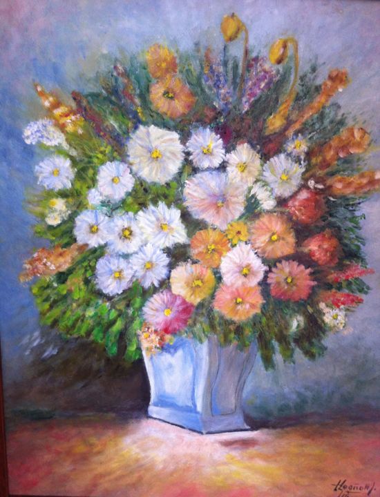 Pintura titulada "Florero 1" por Jorge Leaño, Obra de arte original, Acrílico