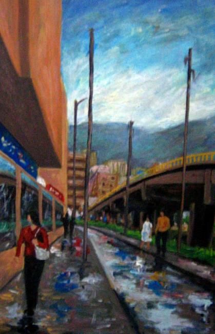 Pittura intitolato "Puentes de Bogotá" da Luis Luna, Opera d'arte originale