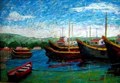 Pittura intitolato "Marina" da Luis Luna, Opera d'arte originale