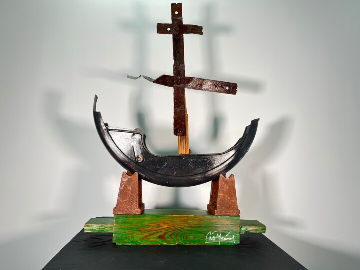 Скульптура под названием "Carabela" - Luis Manuel Ruiz, Подлинное произведение искусства, Металлы