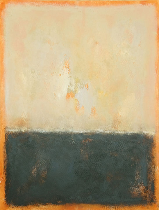 Painting titled "Cream and black" by Luis Medina, Original Art, Acrylic