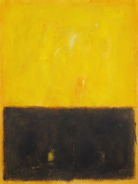 Картина под названием "Yellow and black II" - Luis Medina, Подлинное произведение искусства, Акрил