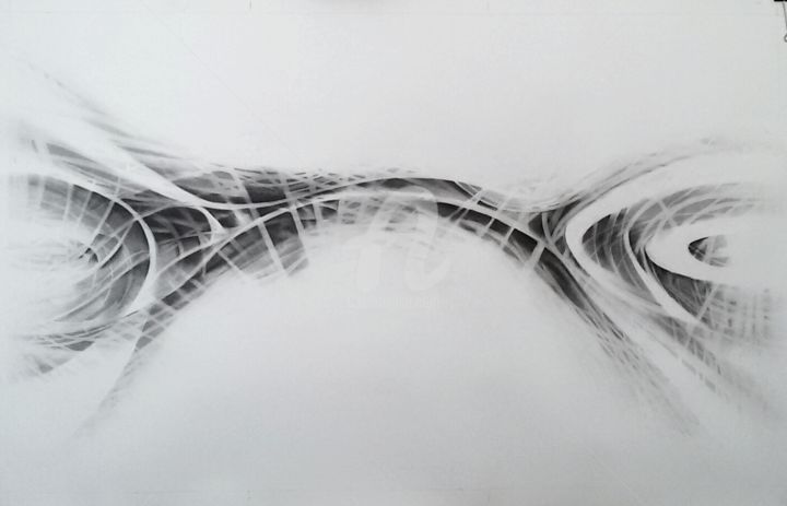 Drawing titled "Morfose stereo III" by Luís Miguel Pinho, Original Artwork, Charcoal