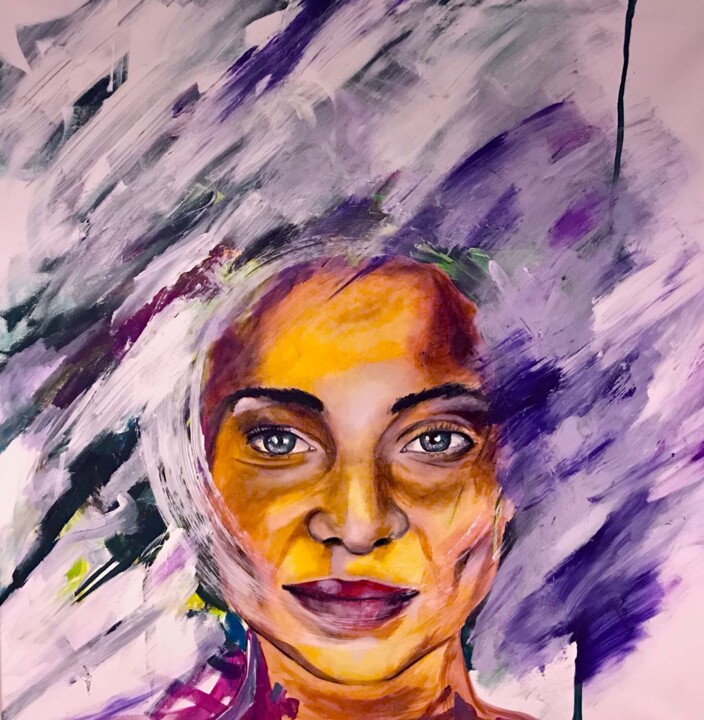 Malerei mit dem Titel "Infinita violet 1" von Luisa Angelucci, Original-Kunstwerk