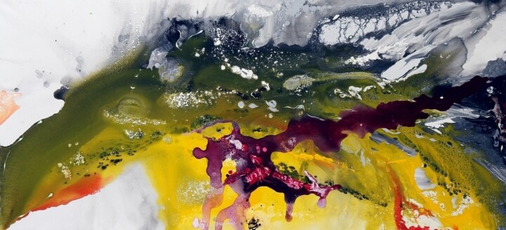Pittura intitolato "Lava" da Luisa Angelucci, Opera d'arte originale, Acrilico