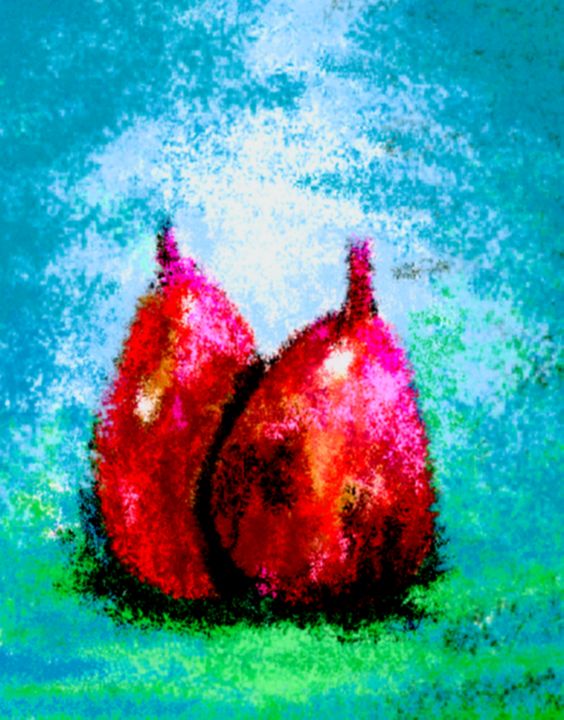 Pintura intitulada "Ficus Purpurae" por Luísa Dalartesa, Obras de arte originais, Giz