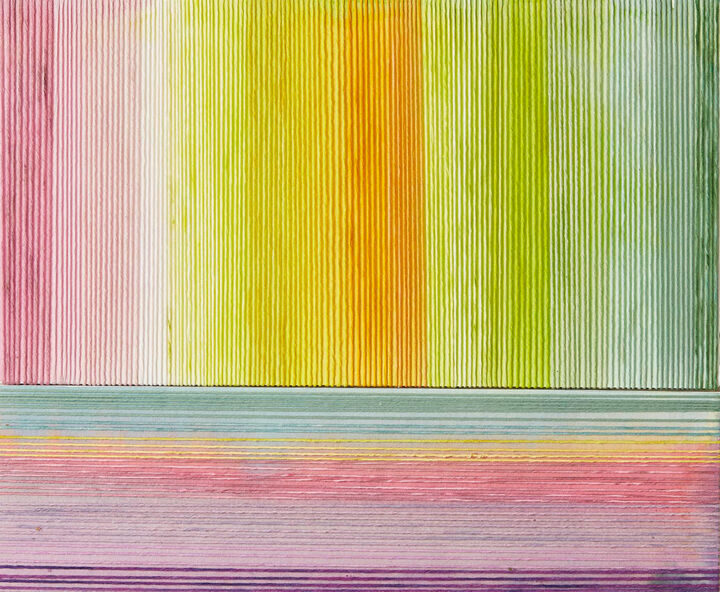 Textile Art titled "Rainbow" by Luisa Grau, Original Artwork, Thread