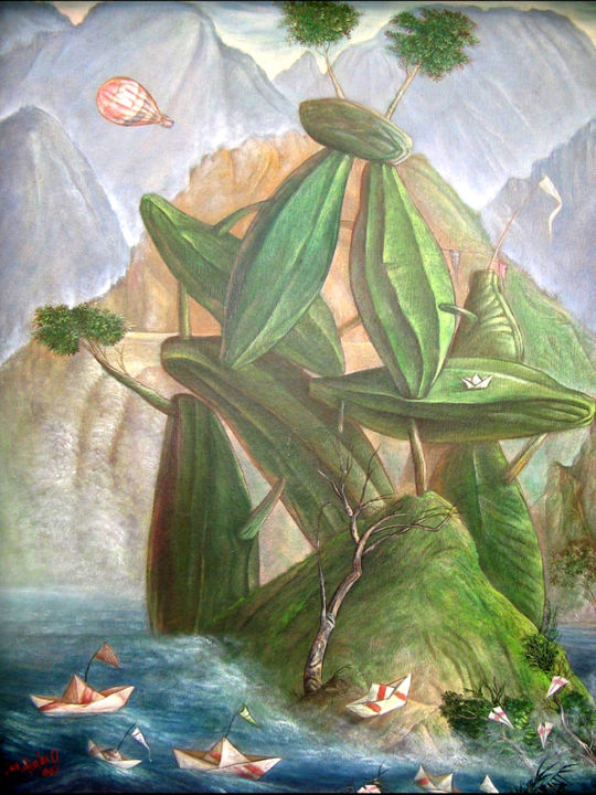Malerei mit dem Titel "Por el mar de las A…" von Luis Angel Alcolea, Original-Kunstwerk, Öl