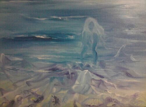 Painting titled "INDIAN OCEAN MERMAID" by Luis Garcez Gomes, Original Artwork