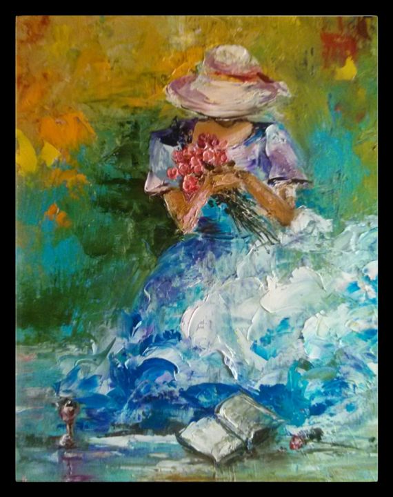 Painting titled "Joyful moment" by Kravchenko Liudmila, Original Artwork, Oil