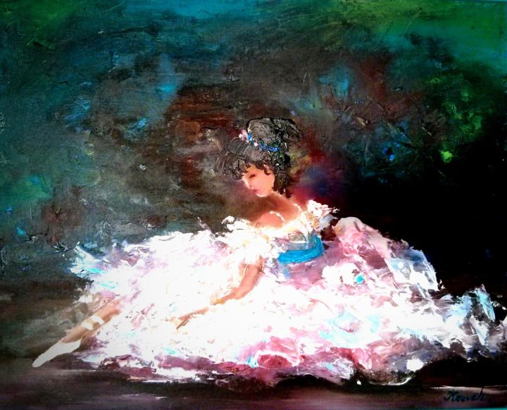 Painting titled "Dancer" by Kravchenko Liudmila, Original Artwork, Oil