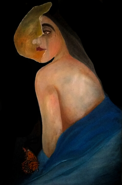 Painting titled "Devorado por la men…" by Luis Key, Original Artwork, Oil
