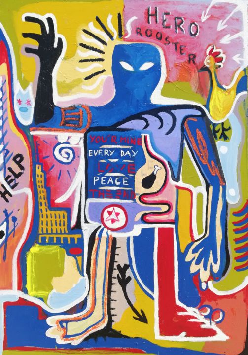 Pintura titulada "HERO R1" por Luis Miguel Aparisi, Obra de arte original, Oleo Montado en Bastidor standard