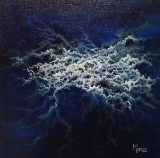 Painting titled "Mind storm" by Luis Monge, Original Artwork, Acrylic