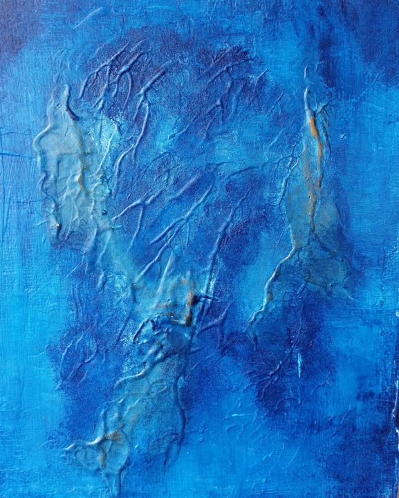 Painting titled "Blue No.2" by Luis Monge, Original Artwork, Acrylic