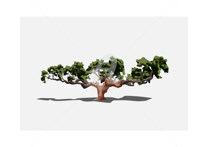 Digital Arts titled "cork tree" by Luis Raposo, Original Artwork, Digital Painting