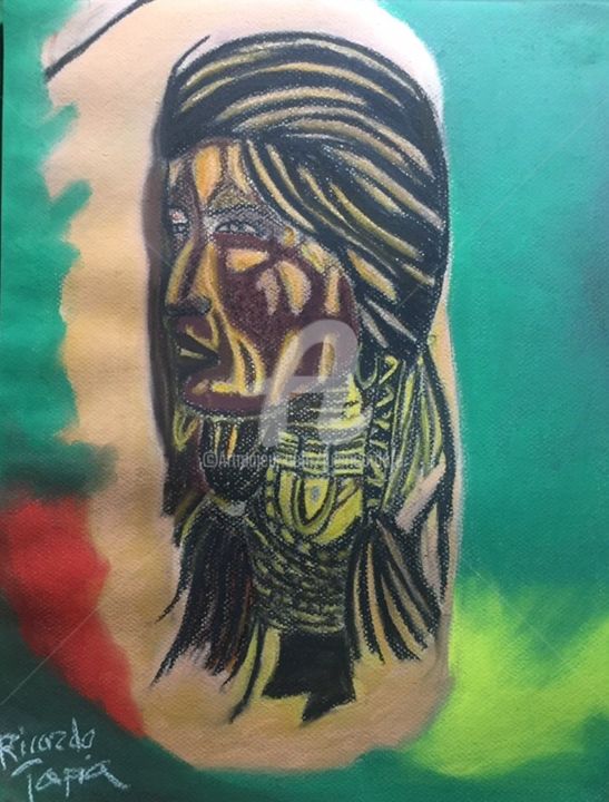 Pintura titulada "Tatuaje" por Ricardo F Tapia "Dorante Gaviria", Obra de arte original, Pastel