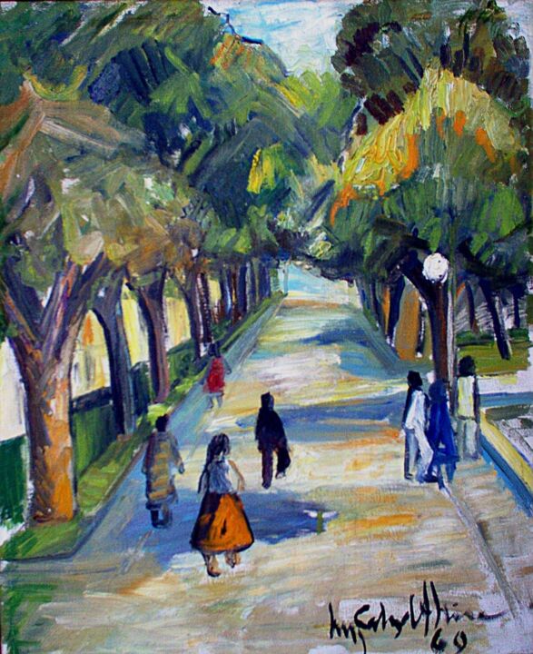 Pintura intitulada "mus003 - Passeio Pú…" por Luiz Carlos De Andrade Lima, Obras de arte originais, Óleo