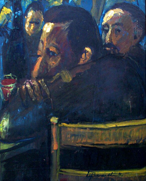 Painting titled "mus042 - Bar" by Luiz Carlos De Andrade Lima, Original Artwork, Oil