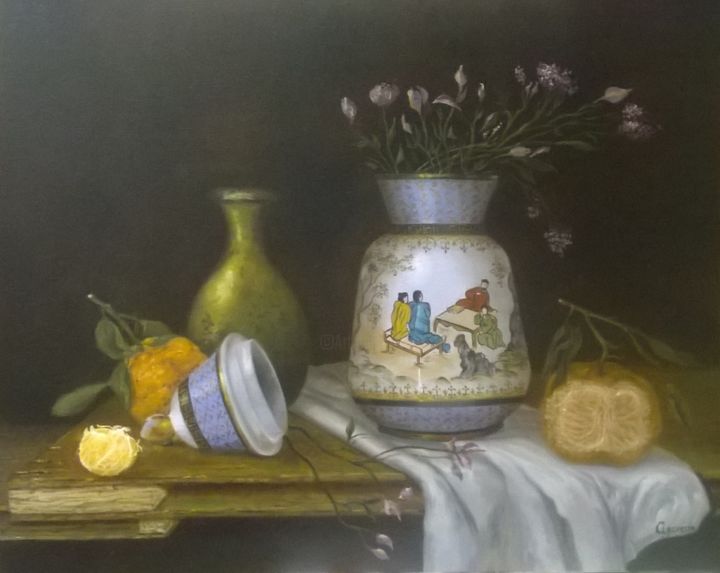 Pintura titulada "Chinesse vase from…" por Luiz Henrique Azevedo, Obra de arte original, Tinta