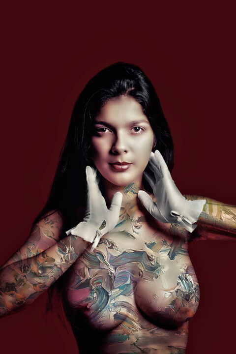 Фотография под названием "White Gloves 3" - Luiz Henrique Mendes, Подлинное произведение искусства, Цифровая фотография