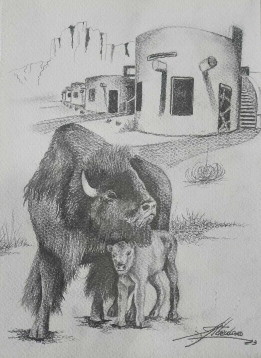 Desenho intitulada "Amor Animal" por Luiz José Teodoro, Obras de arte originais, Lápis
