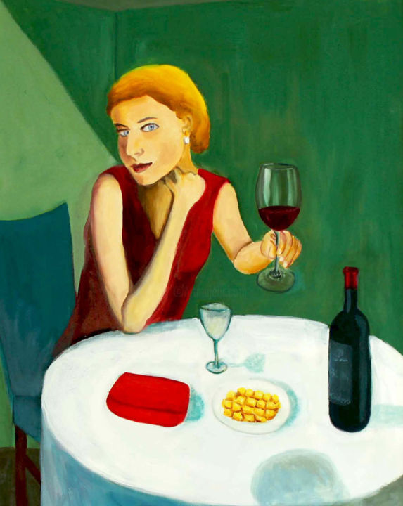 Malerei mit dem Titel "Drink" von Luiz Ney Todero, Original-Kunstwerk, Öl