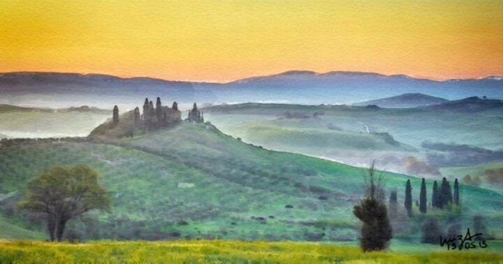 Pintura titulada "Tuscany" por Luiza Estrella, Obra de arte original, Otro