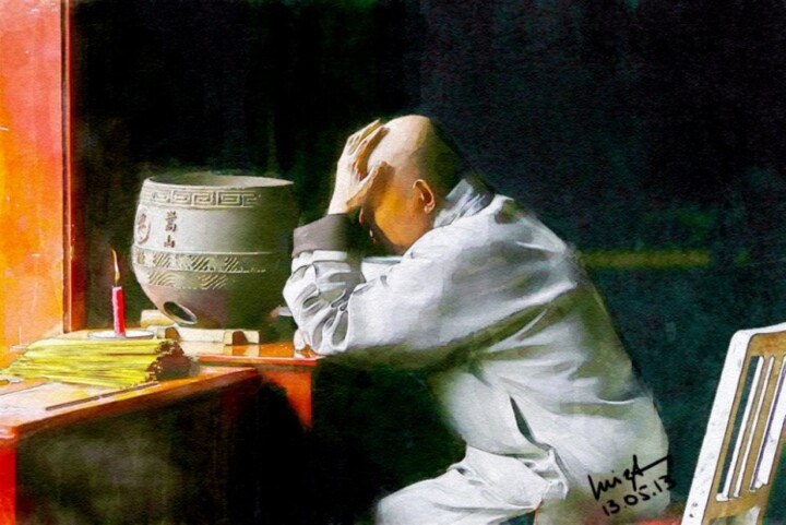 Pintura titulada "Monk" por Luiza Estrella, Obra de arte original, Otro