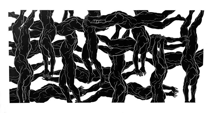 Отпечатки и Гравюры под названием "XVII" - Luiza Kasprzyk, Подлинное произведение искусства, Линогравюры