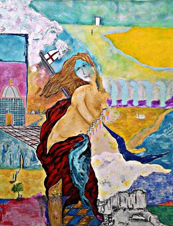 Pintura intitulada ""Um Purgatório P\ D…" por Luiz Dantas, Obras de arte originais, Tinta