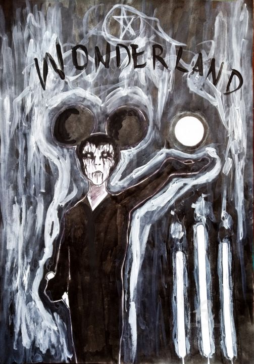 Desenho intitulada "Wonderland" por Luiz Matos, Obras de arte originais, Acrílico