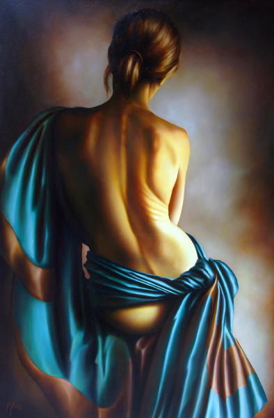 Pintura titulada "La espalda de Sofia" por Lujan Gallardo, Obra de arte original, Oleo