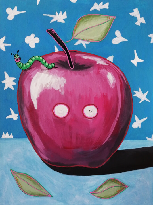 绘画 标题为“Red apple” 由Lukas Pavlisin, 原创艺术品, 丙烯