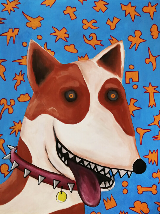 Peinture intitulée "Mad dog" par Lukas Pavlisin, Œuvre d'art originale, Acrylique