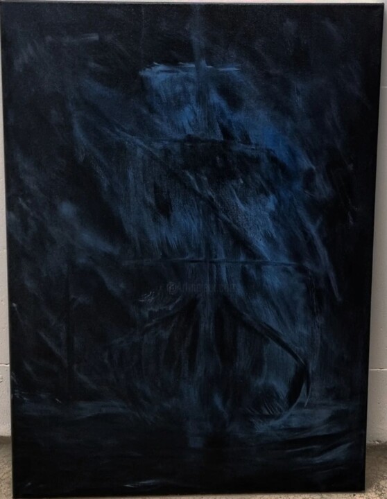 Peinture intitulée "Ghostship" par Lukas Adami, Œuvre d'art originale, Acrylique