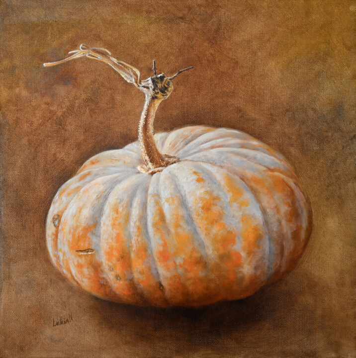 Schilderij getiteld "Beautiful Pumpkin" door Lukian, Origineel Kunstwerk, Olie