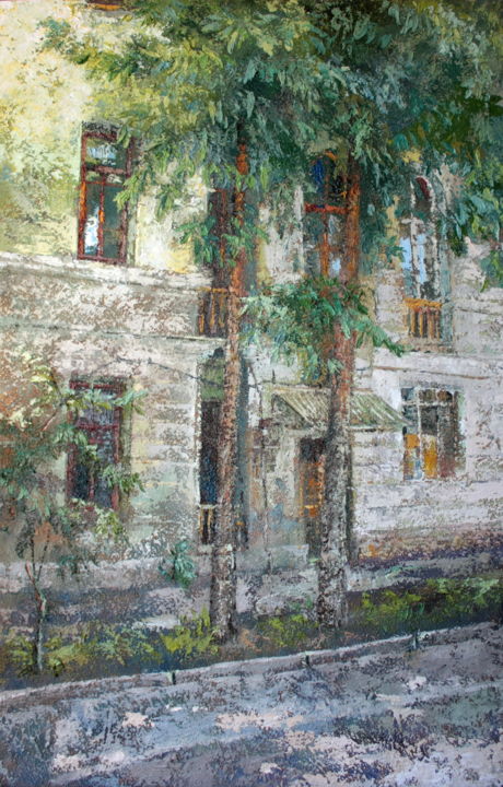 Schilderij getiteld "Двое" door Vasiliy Lukonin, Origineel Kunstwerk, Olie